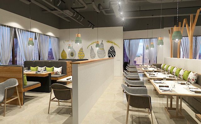 九里香私房菜中餐廳簡約風裝修設計